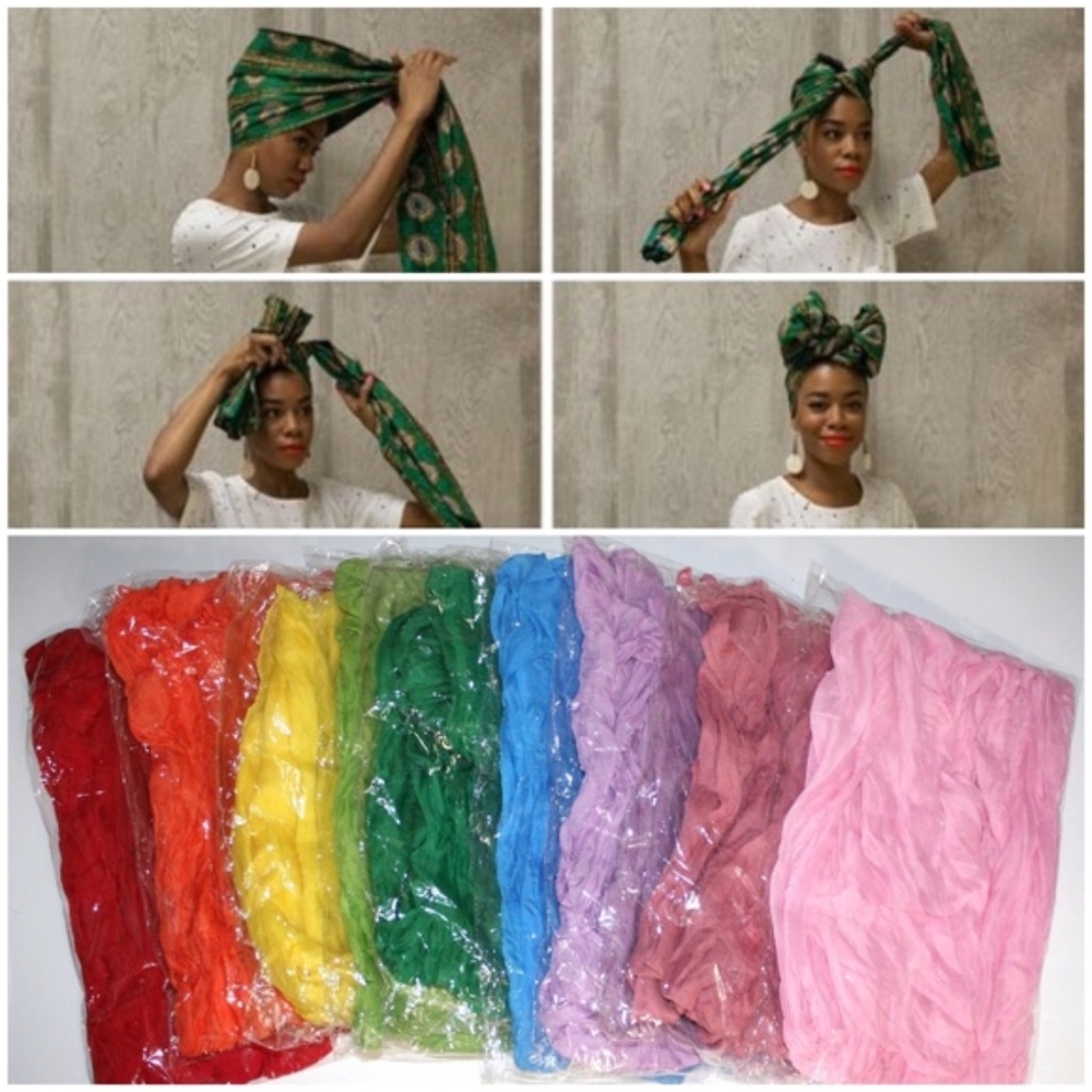 🌸 SUNSHINE YELLOW HEAD WRAP TURBAN SCARF CAP BOHO CHIC MULTIPURPOSE HEADWRAP - Picture 4 of 8